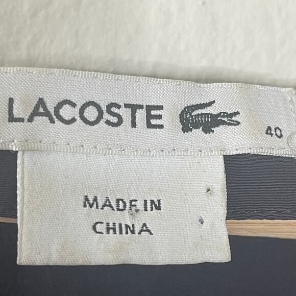 LACOSTE MERLE LONG SLEEVE BLACK PLEATED SILK BLEND MIDI DRESS SIZE 40/ US 8 - Picture 7 of 10